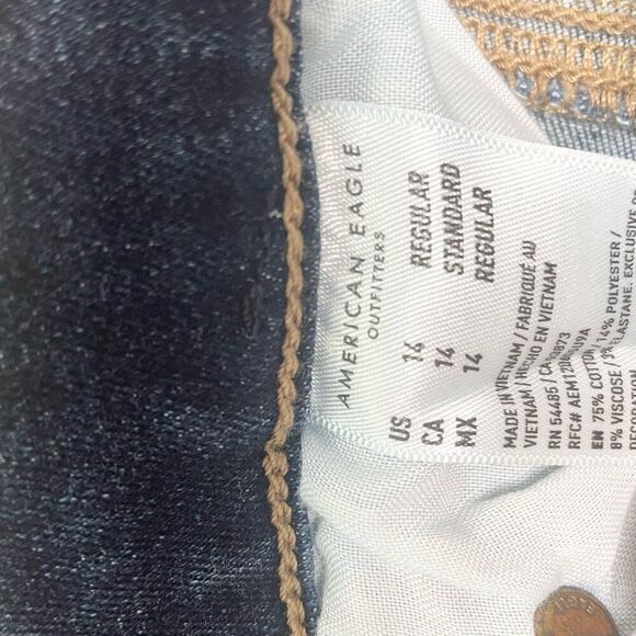 American Eagle Outfitters Dark Blue Flare Jeans - Picture 4 of 11